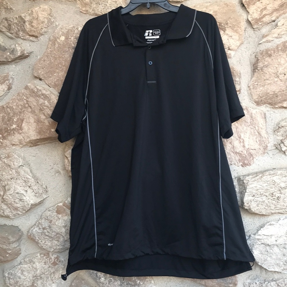 Men's Big & Tall Training Fit Black Polo Shirt - 2XL